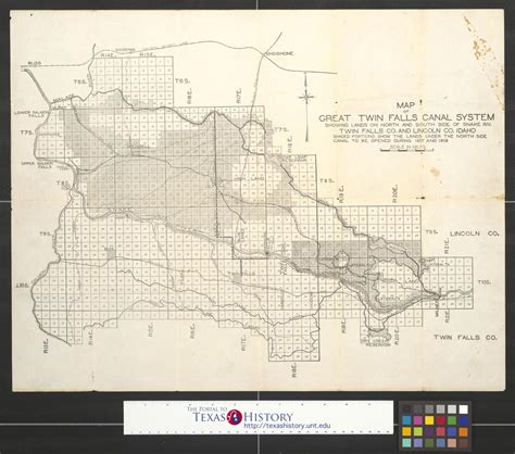 Map of Great Twin Falls canal system showing lands on north and south ...