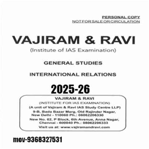 Vajiram & Ravi General Studies INTERNATIONAL RELATIONS (GS) Yellow Book ...