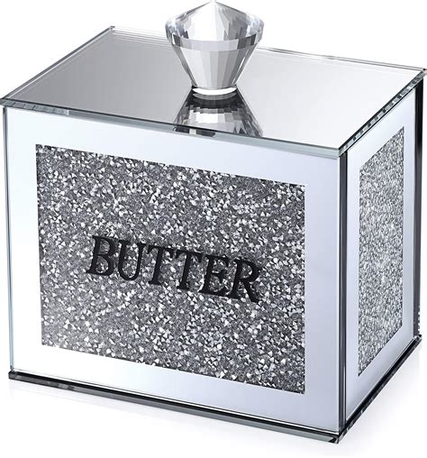 JUXYES Sparkle Glass Butter Container Box with Lid, India | Ubuy