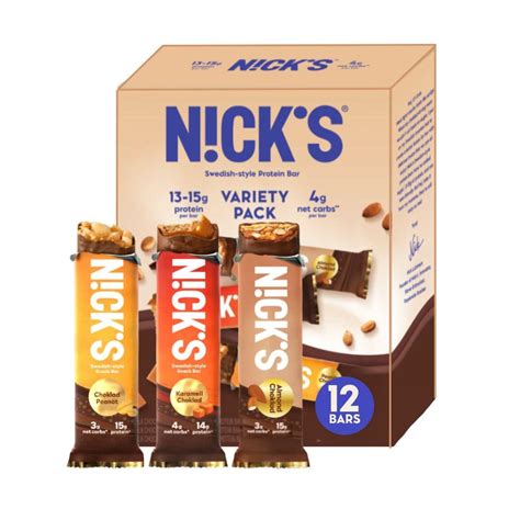 Amazon.com: Nick's Protein Bars Variety Pack | 15g protein | 190 ...