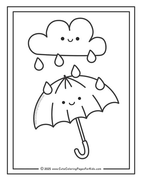 Rain Coloring Pages For Preschoolers