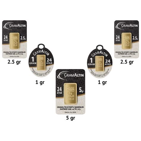2,5+1+5+1+2,5 Gr. 24 Ayar 995 Milyem İAR Gram Altın (Beşli Set) - Rahal