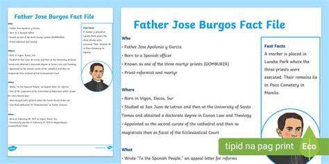 Father Jose Burgos Fact File | Preschool | Twinkl - Twinkl