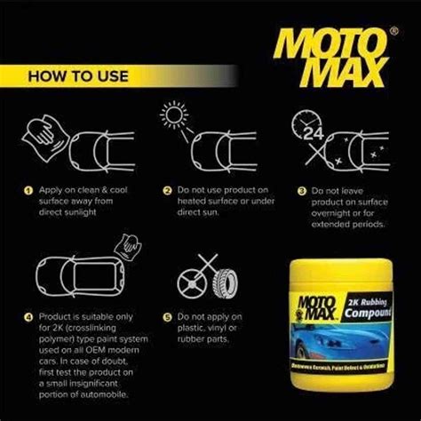 Pidilite Motomax 2K Rubbing Compound, Removes Scratches, Paint defect ...