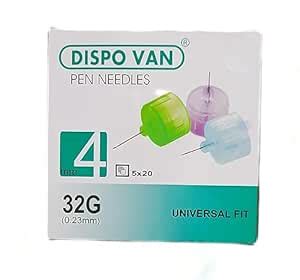 DISPO VAN Pen needle 32G (Universal fit) (5 * 20=100 units box ...