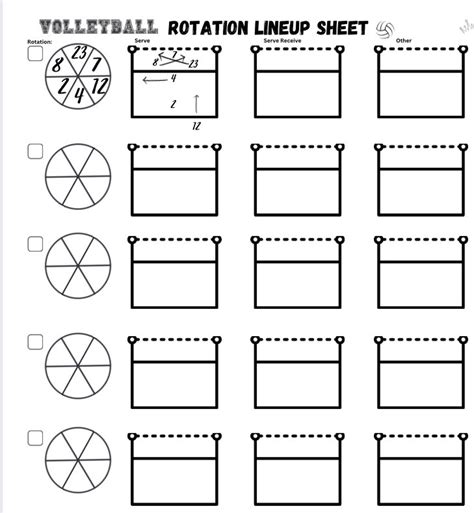 Volleyball Rotation Lineup Sheet for Volleyball Coach 8.5x11 | Digital Download | Volleyball ...