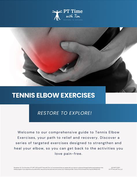 Tennis Elbow At-Home Exercises Worksheet PDF – PT Time with Tim | At ...