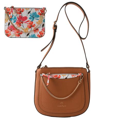 Nanette Lepore Women's Tan Faux Leather Crossbody Handbag with Stylish ...