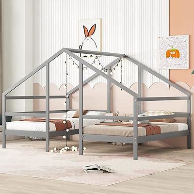 Mirightone Double Twin Bed Frames for Kids House Bed India | Ubuy