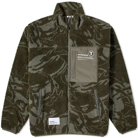 Men's AAPE Now Camo Fleece Jacket in Grey AAPE by A Bathing Ape