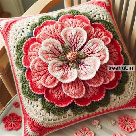 Geranium Crochet Ideas for Home, Cushions, Bedcover, Mats, Table ...