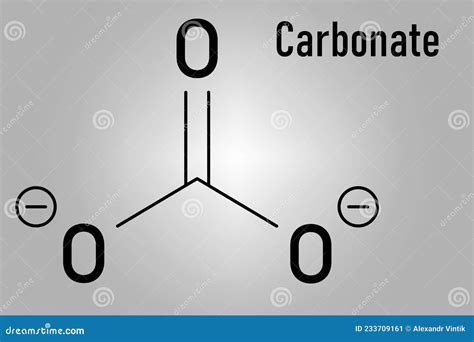 Carbonate Anion, Chemical Structure. Skeletal Chemical Formula Stock ...
