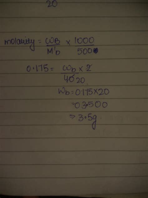 How many grams of NaOH are in 500 mL of 0.175 M NaOH solution? - Brainly.in
