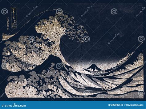 Great Waves of Kanagawa Vintage Design, Remix from Original Painting by ...