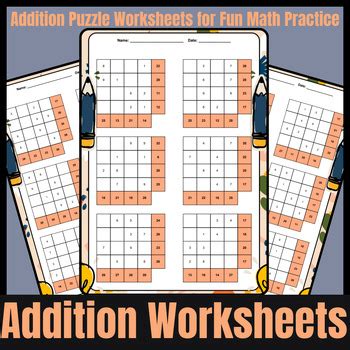 Image result for Math Addition Puzzle Worksheets