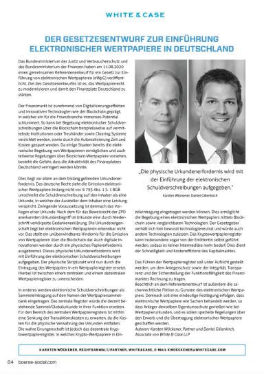 Der Gesetzesentwurf zur Einführung elektronischer Wertpapiere in ...