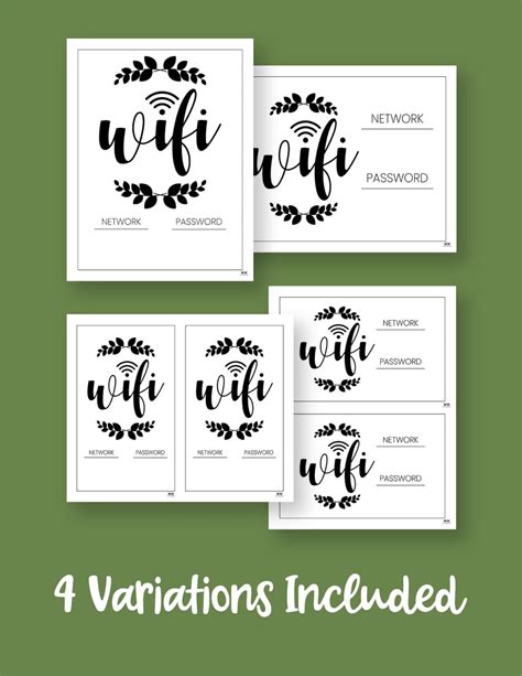 Free Wifi Password Signs - 25 Free Designs | Printabulls