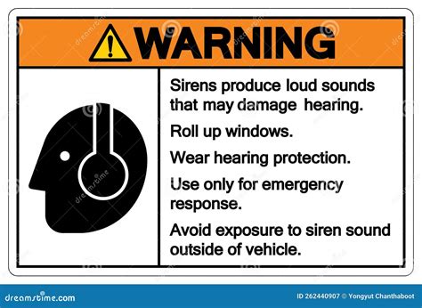 Warning Sirens Protection Loud Sounds Protection Symbol Sign, Vector ...