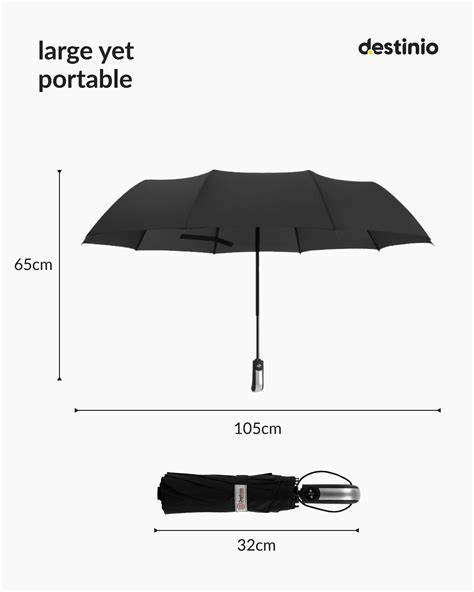 Destinio Black FG umbrella - 23 Inches Fibre Glass Frame – Kesari-IN