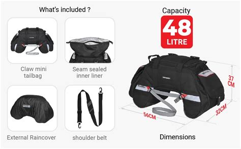 ViaTerra Claw Mini Waterproof Tail Bag | Compatible with Sports ...