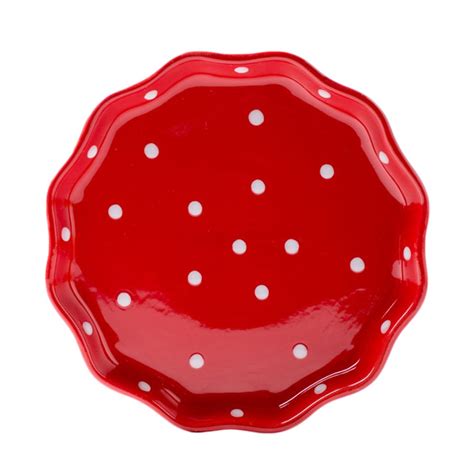 CHOOLD Ceramic Wave edged Polka Dot Dinner Plate/Salad Plate/Dessert ...