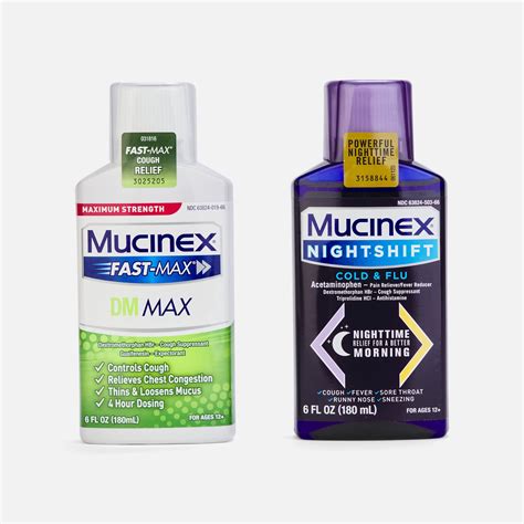 FSA Eligible Mucinex Fast-Max DM Max & Nightshift Cold & Flu Combo Pack, 6 fl oz. each | FSA Store