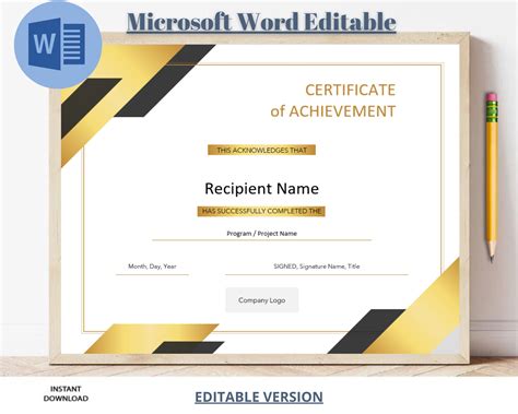 Certificate Template For Word Free