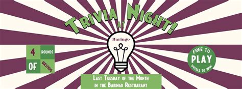 Trivia Night at Baringo, 283 Station Rd , New Gisborne, VIC, Australia ...
