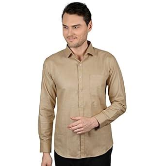 All Season Men's Full Sleeves Brown Shirt (2D_272_XXL) : Amazon.in ...
