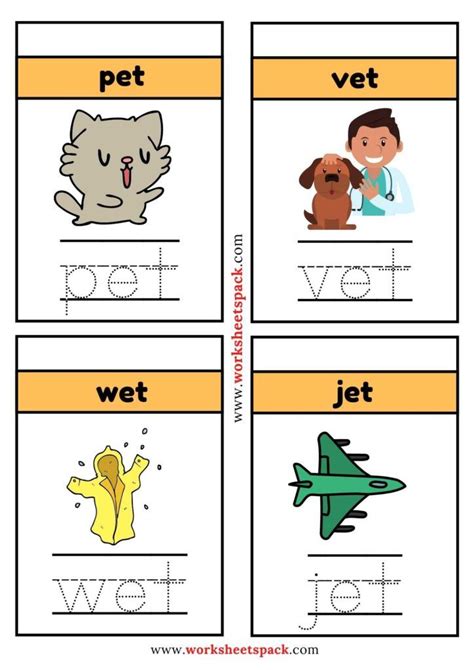 Trace and Write -et Words Free Printable - Printable and Online ...