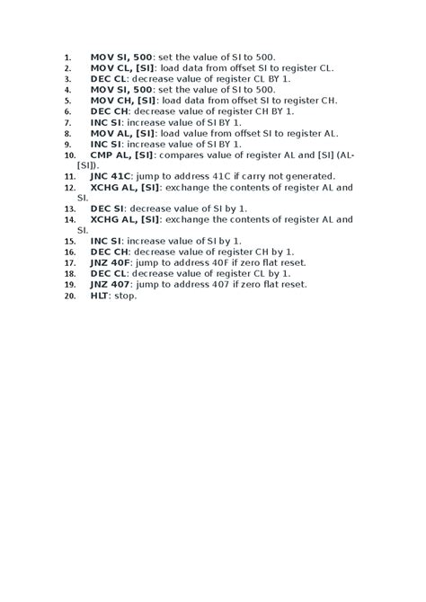 DK,JIHNKMHJGYFUHY - MOV SI, 500: set the value of SI to 500. MOV CL ...