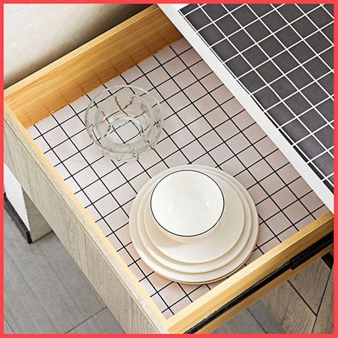Wolpin Anti-Slip Kitchen Cabinet Drawer Shelf Mat Liner Sheets (45 x ...