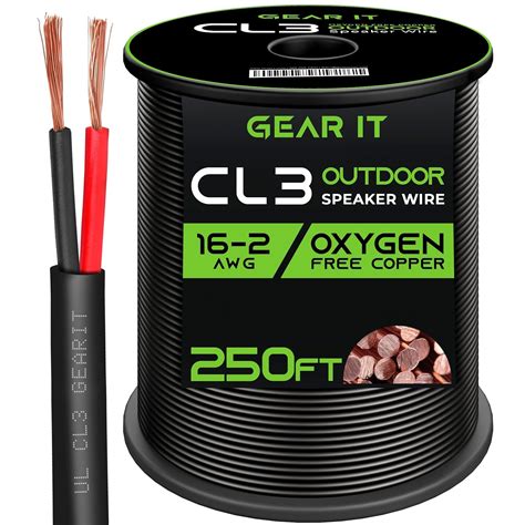 16 AWG CL3 OFC Outdoor Speaker Wire, GearIT Pro Series 16 Gauge (250 ...