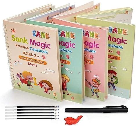 Bexzzor Sank Magic Practice Copybook, (4 Book + 10 Refill) Number ...