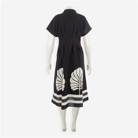 Black Palm Leaf Shirt Midi Dress - TK Maxx UK