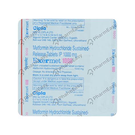 Exermet 1 G Tablet (15): Uses, Side Effects, Price & Dosage | PharmEasy