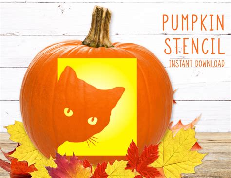 Easy Cat Face Cat Pumpkin Stencil Printable - Printable Sight Words List