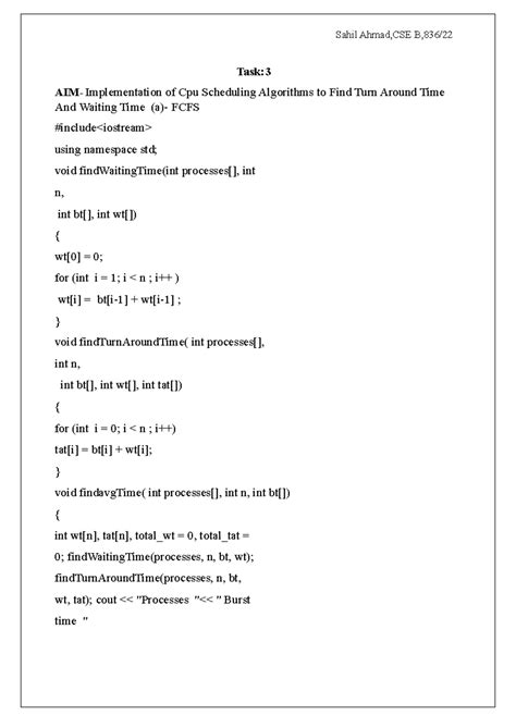 OS file - Task: AIM- Implementation of Cpu Scheduling Algorithms to ...