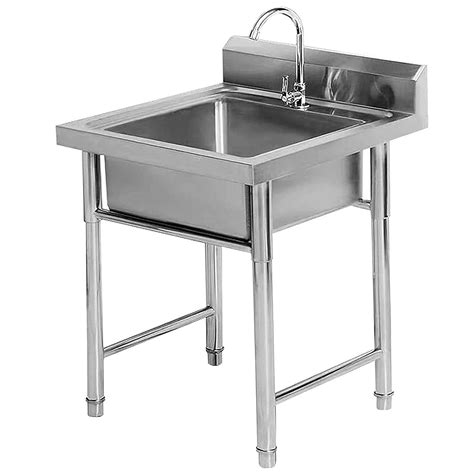 50cm/60cm Stand Alone Sink, Stainless Steel Bar Sink Single Bowl ...