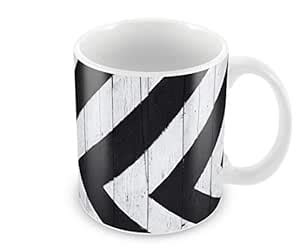 Buy Ceramic Coffee Mug with Classy Black and White Print (1Piece, 350ML ...