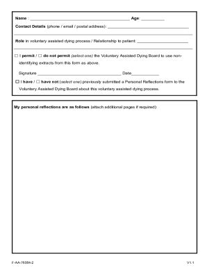 Personal Reflections Form - Blank Fillable Template | Fill Out, Print ...