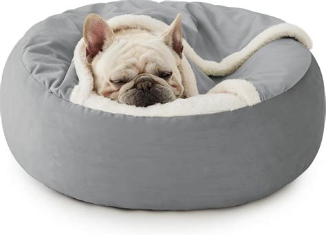 Amazon.com : Lesure Medium Dog Bed With Cover Cave - Round Burrow Pet ...