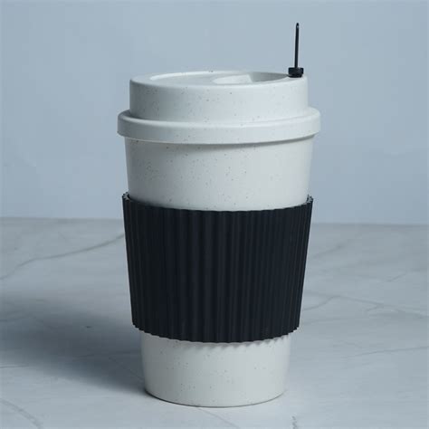 Reusable Bamboo Fiber Coffee Cup with Natural Cork Sleeve – Eco Travel ...