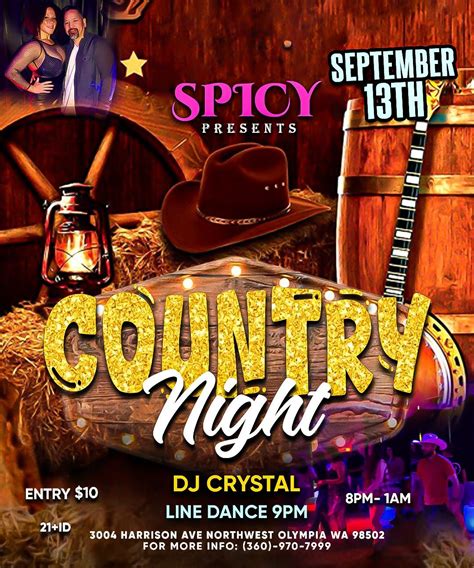COUNTRY NIGHT PARTY @SPICY / LINE DANCE, 3004 Harrison Ave NW, Olympia ...