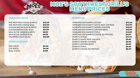 Moe's Southwest Grill Menu Prices + Free Queso Offer (2024)