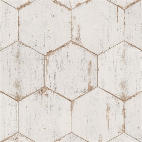 Merola Tile Retro Hex 14" x 16" Porcelain Wood Look Wall & Floor Tile ...