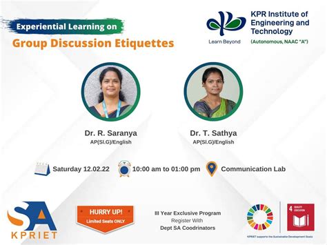 Group Discussion Etiquettes, KPR Institute Engineering and Technology ...