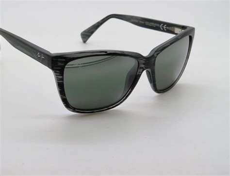 MAUI JIM JACARANDA MJ763-11MS Matte Grey Stripe/Grey Polarized ...