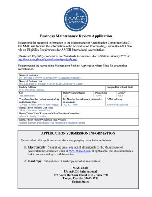 Fillable Online cbpa csusb Maintenance Review bApplicationb Business ...