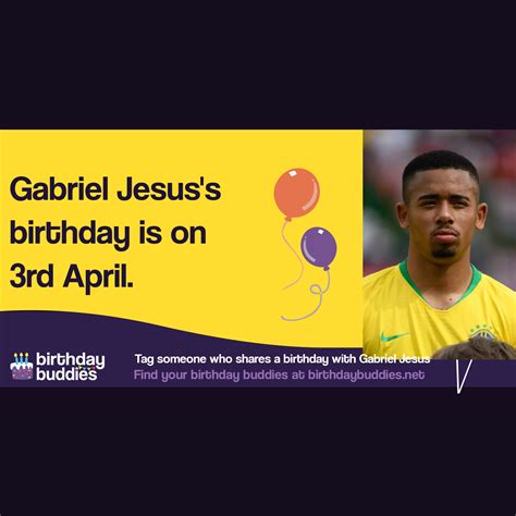 Gabriel Jesus's birthday is 3rd April 1997